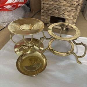Brass lot of candle holders. 3 Mixed Holders. Made In India. Great Lot